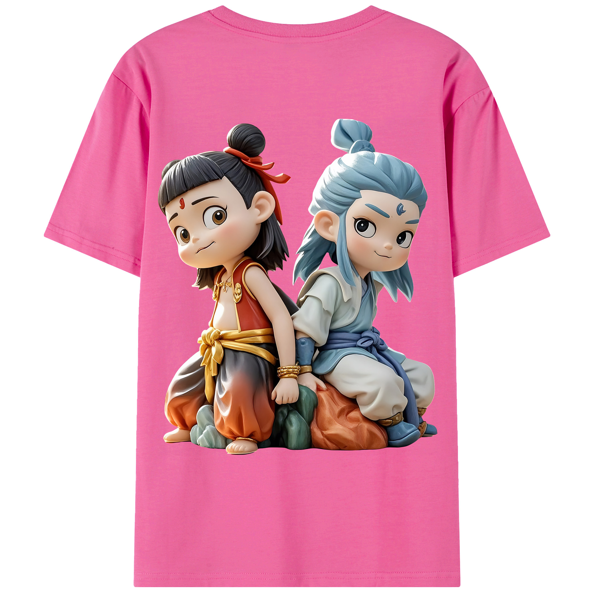 （画像用） Ne Zha 2 ナタ 魔童の大暴れ レディース半袖Tシャツ(バックプリント)
